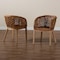 Baxton Studio Mario Modern Bohemian Natural Brown Finished Teak Wood and Rattan 2-Piece Dining Chair Set 232-2PC-13249-ZORO - alternate 9